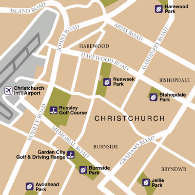 Christchurch Area Map