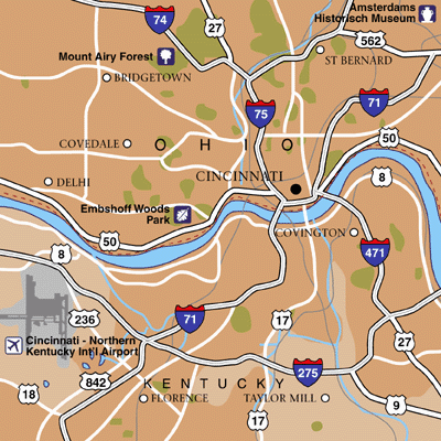 Cincinnati Area Map