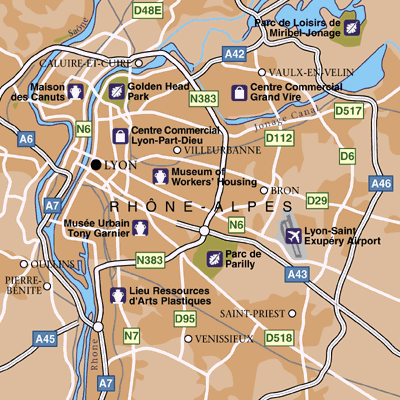 Lyon Area Map