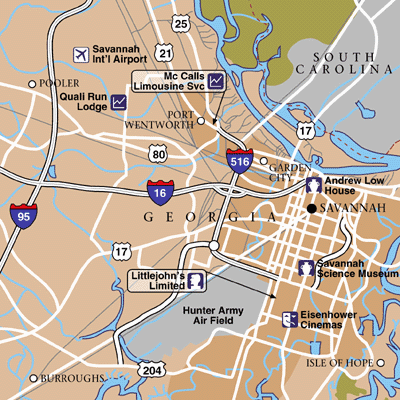 Savannah Area Map