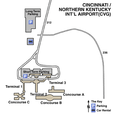 Cincinnati/Northern Kentucky International Airport Map