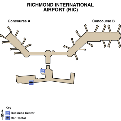 Richmond International Airport Map